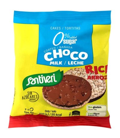 Tortitas de Arroz con Chocolate con Leche SinAzucar SinGluten 25g Santiveri