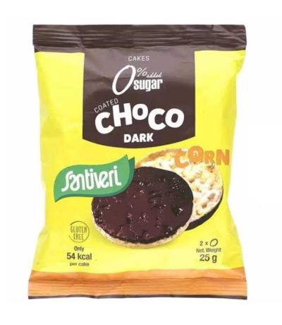 Tortitas de Maiz con Chocolate Negro SinAzucar SinGluten 25g Santiveri
