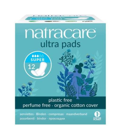 Compresa Super con Alas Bio Vegan 12uds Natracare