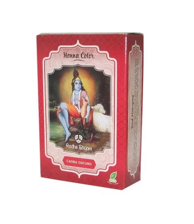Henna Tinte Natural Caoba Oscuro Polvo Eco Vegan 100g Radhe Shyam