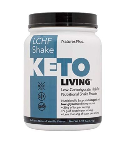 Living Batido Vainilla SinGluten Keto 578g NatureS Plus