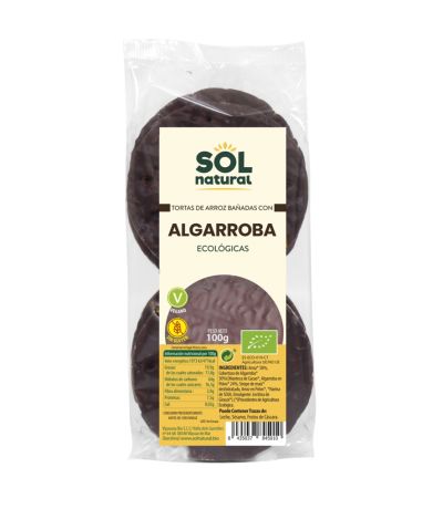 Tortas de Arroz Bañadas con Algarroba SinGluten Bio 100g Solnatural