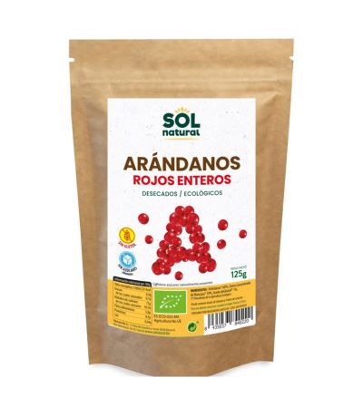 Arandanos Rojo de Canada Bio SinAzucar 125g Solnatural