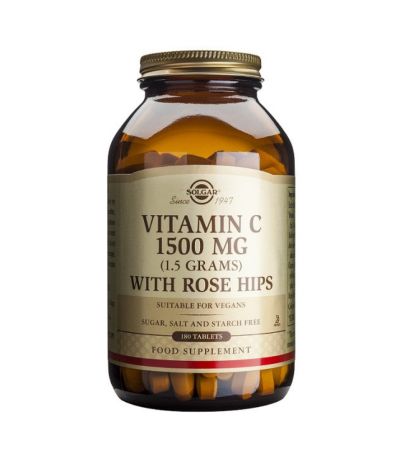 Vitamina-C con Escaramujo 1500Mg SinGluten Vegan 90comp Solgar
