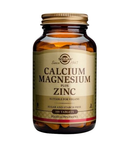 Calcio Magnesio y Zinc SinGluten 100comp Solgar