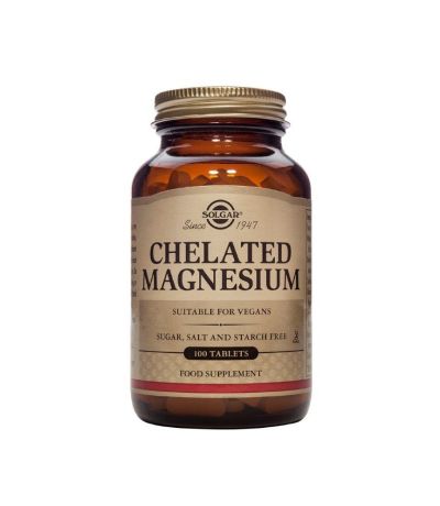 Magnesio Quelado 400Mg SinGluten Vegan 100comp Solgar