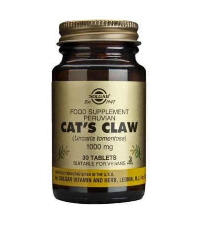 Uña De Gato 1000Mg Vegan 30comp Solgar