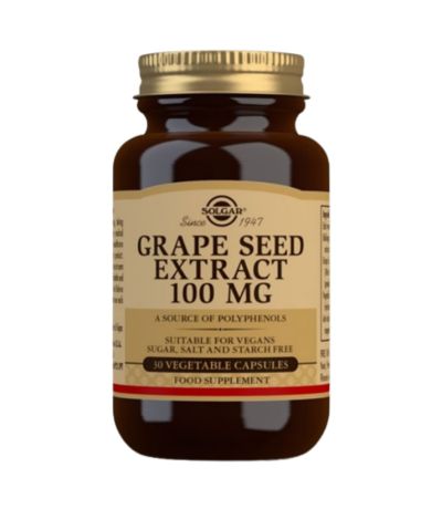 Semilla Uva 100Mg SinGluten Vegan 30caps Solgar