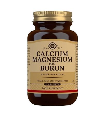 Calcio Magnesio Boro SinGluten Vegan 250comp Solgar