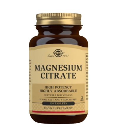 Citrato Magnesio 200Mg SinGluten Vegan 120comp Solgar