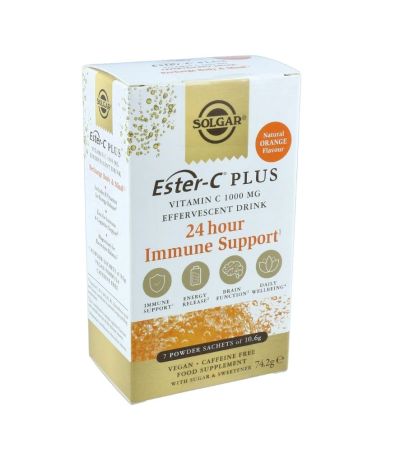 Ester C Plus Efervescente 1000Mg Vegan 7 Sobres Solgar