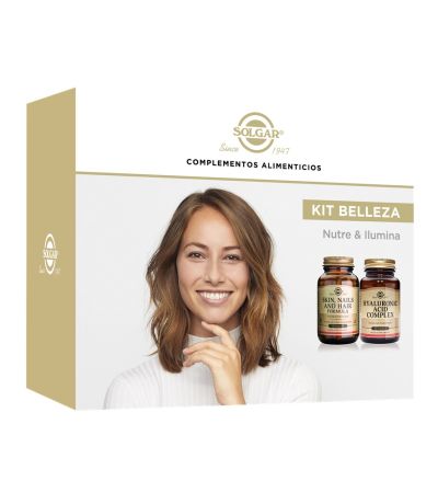Kit Belleza Pelo Piel Uñas y acido Hialuronico Complex SinGluten 1ud Solgar