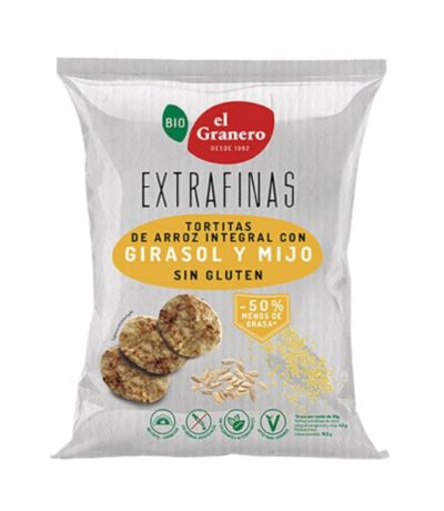 Tortitas Extrafinas Arroz Integral Girasol y Mijo SinGluten 60g Granero Integral