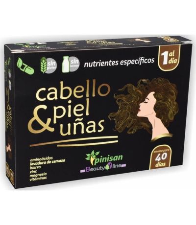 Cabello Piel y Uñas SinGluten 40caps Pinisan