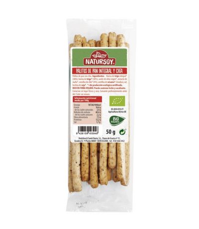 Palitos de Trigo Integral y Chia Bio Vegan 50g Natursoy