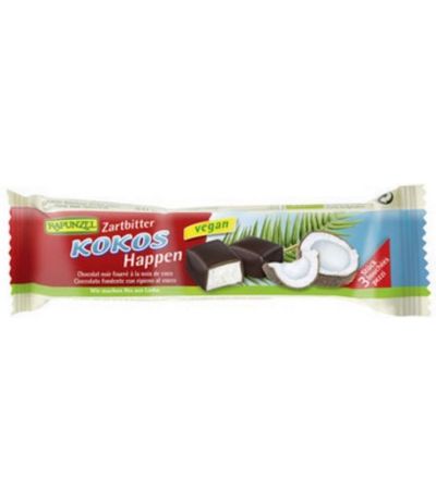 Barrita Coco Cubiertas de Chocolate Negro Bio Vegan 20uds Rapunzel