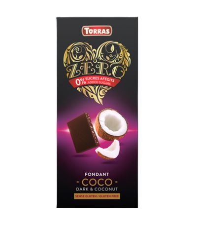 Chocolate Negro con Coco Zero SinGluten Vegan 125g Torras