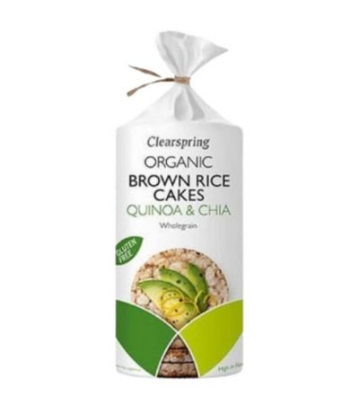 Tortitas de Arroz Integral con Chia y Quinoa SinGluten Bio Vegan 120g Clearspring