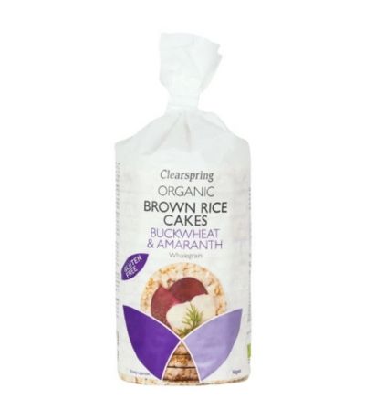 Tortitas Arroz Integral Sarraceno y Amaranto SinGluten Vegan 120g Clearspring