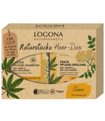 Pack Champu Acondicionador Cañamo Sauco Bio Vegan 1ud Logona
