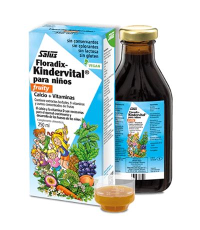 Floradix Jarabe Kindervital Niños Fruta SinGluten 250ml Salus