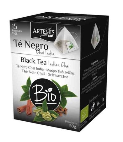 Te Negro Chai India Vegan Bio 15 Piramides Artemis