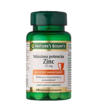Zinc 25Mg SinGluten Vegan 100comp Nature´S Bounty