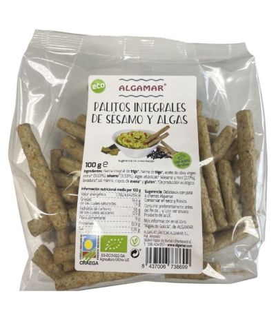 Palitos Integrales de Sesamo y Algas Eco Vegan 100g Algamar