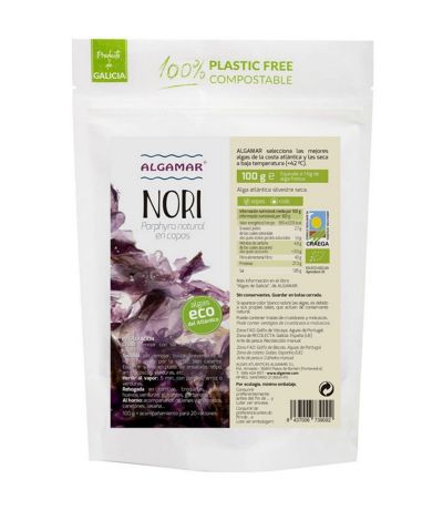 Algas Nori Copos Eco Vegan 100g Algamar