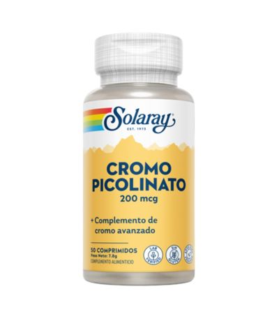 Picolinato Cromo 200Mg SinGluten 50comp Solaray