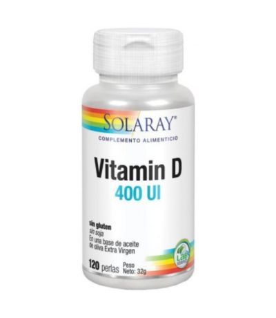 Vitamina-D3 400Ui SinGluten 120 Perlas Solaray