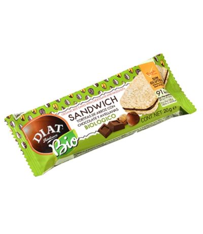 Sandwich Tortitas de Arroz Rellenas de Cacao y Avellanas SinGluten Bio 20g Diat-Radisson