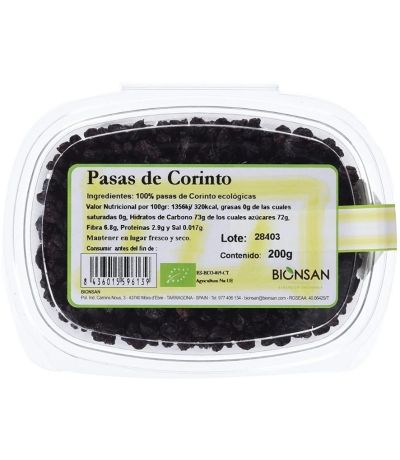 Pasas de Corinto Eco 200g Bionsan