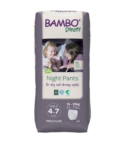 Braguita Noche Niña 4-7 años 15-35Kg 10uds Bambo
