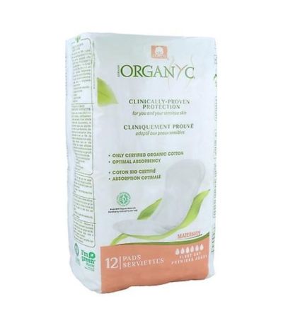 Compresa Post Parto 100 Algodon Vegan 12uds Organyc