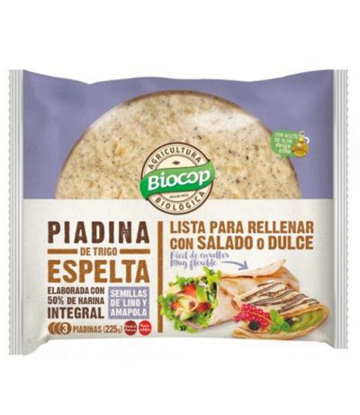Piadina Trigo Espelta con Semillas de Lino y Amapola Bio 225g Biocop