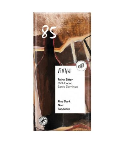 Chocolate Negro 85 Cacao con Azucar Integral Bio Vegan 100g Vivani