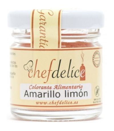 Colorante Amarillo Limon Polvo SinGluten Vegan 20g Chefdelice
