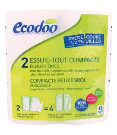 Papel Cocina Compacto Reciclado Eco 2uds Ecodoo