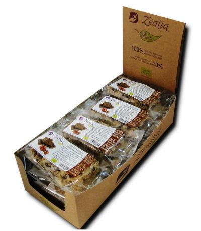Barrita de Chocolate y Avellanas SinGluten Bio Vegan 20uds Zealia