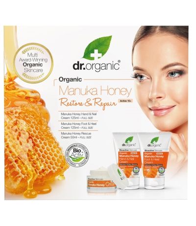Set Miel de Manuka Reparador y Restaurador Bio 3 productos Dr. Organic