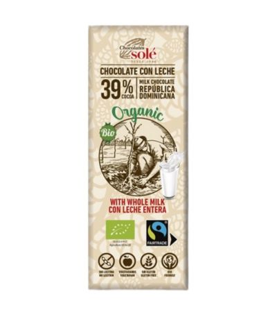 Chocolatina Chocolate con Leche SinGluten Bio 30uds Chocolates Sole