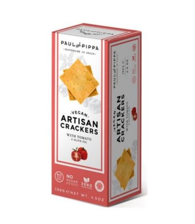 Crackers Tradicionales con Tomate y Aceite de Oliva Vegan 100g Paul  Pippa