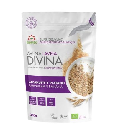 Avena Divina Cacahuete y Platano SinGluten Bio Vegan 360g Iswari