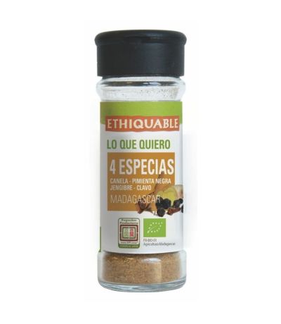 Mezcla 4 Especias Canela, Pimienta Negra, Jengibre y Clavo Eco 40g Ethiquable