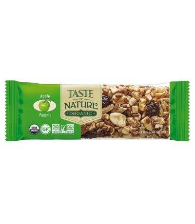 Barrita de Manzana y Frutos Secos SinGluten Bio Vegan 16uds Taste Of Nature