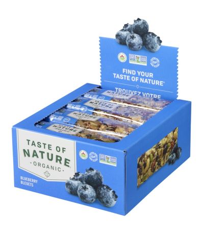 Barrita de Frutos Secos y Arandanos SinGluten Bio Vegan 16uds Taste Of Nature