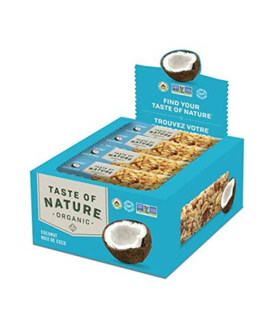 Barrita de Frutos Secos con Coco SinGluten Bio Vegan 16uds Taste Of Nature