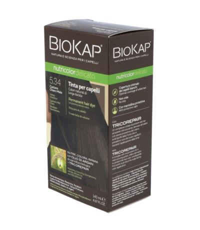 Tinte Delicato Castaño Claro Miel 5.34 140ml Biokap