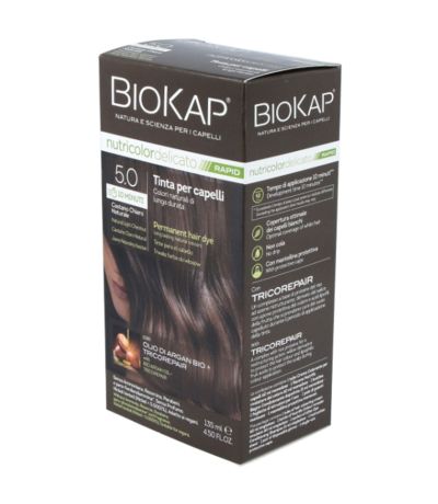 Tinte Nutricolor Delicato Rapid 5.0 Castaño Claro Vegan 135ml Biokap